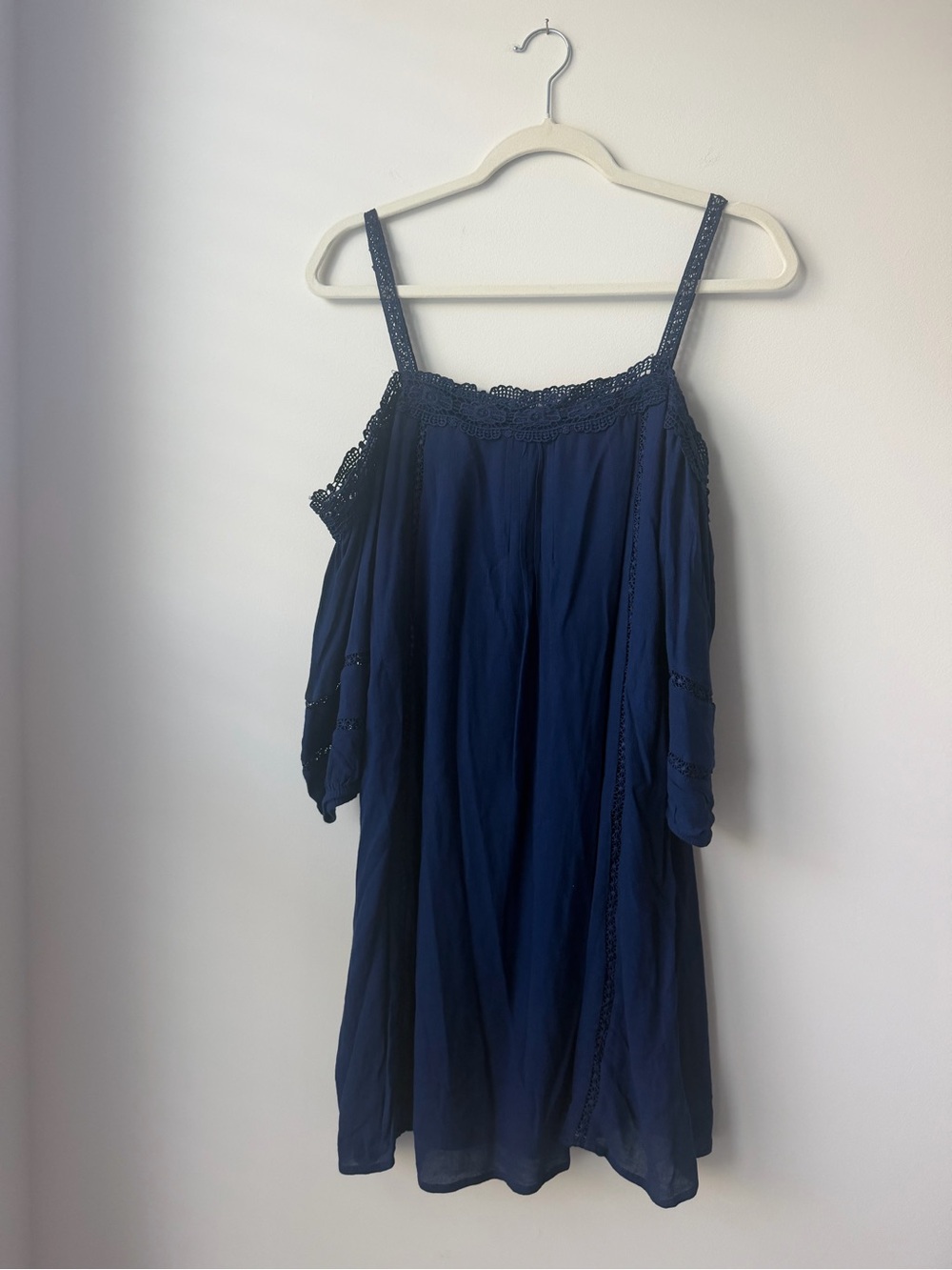 Altar'd State Navy Crochet-Trim Dress
